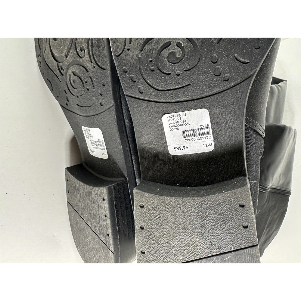 Lane Bryant Smooth 50/50 Silver Rand Boots Black Tall Riding Boot 11W 11 Wide - Picture 13 of 13